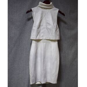 Bailey 44 Ivory Sleeveless Layered Turtleneck Midi Dress Size Small